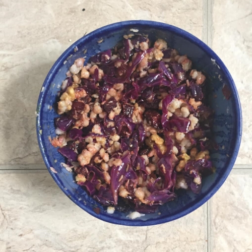 Beets, Barley, and Cabbage, with a Tangy Mustard Dressing