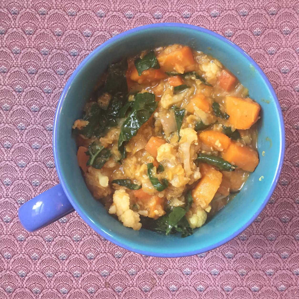 Cozy Cauliflower and Butternut Squash Curried Stew
