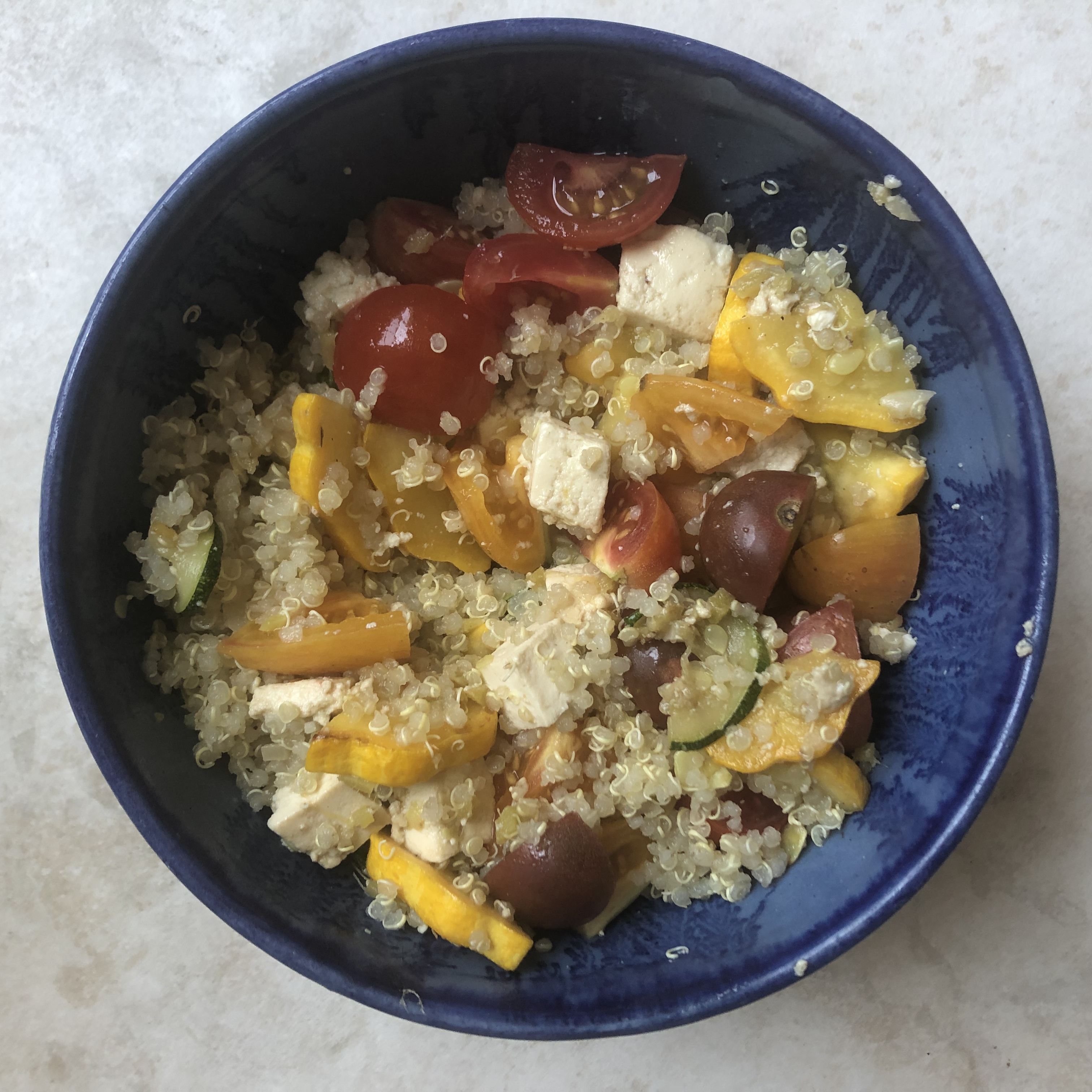 Lemon Ginger Tofu with Summer Veggies and Quinoa